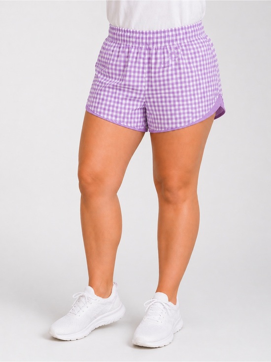 Athletic Works Pants - Athletic Works Women’s XL Purple Lavender Gingham Athletic Running Shorts